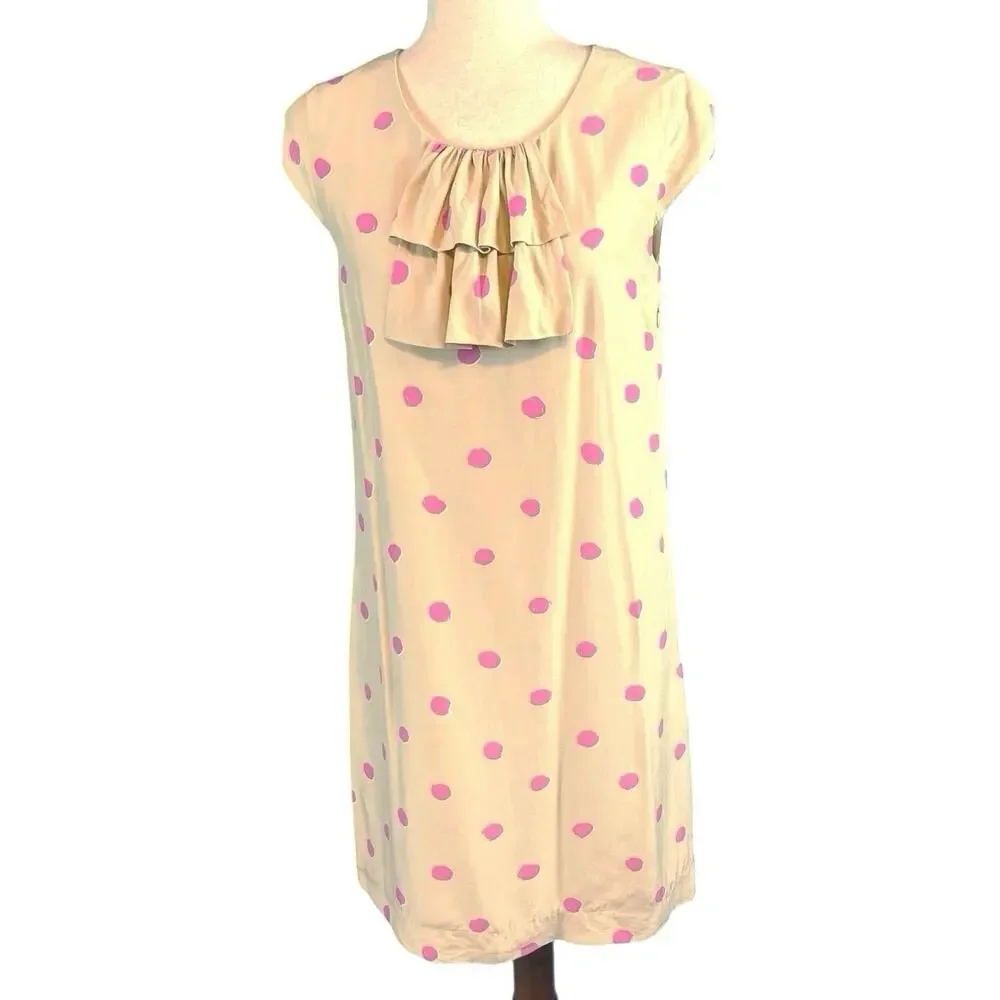 Kate Spade Shawna Polka Dot Sleeveless Shift Dress Silk Blend Cap Sleeves Size 2